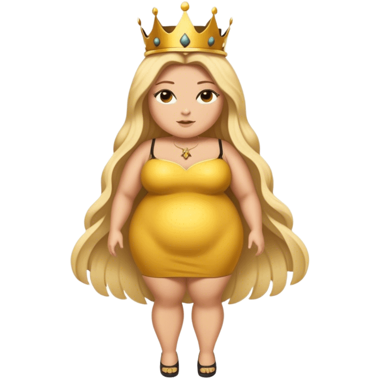 Full Body  plus size Queen bee woman with long blonde hair emoji