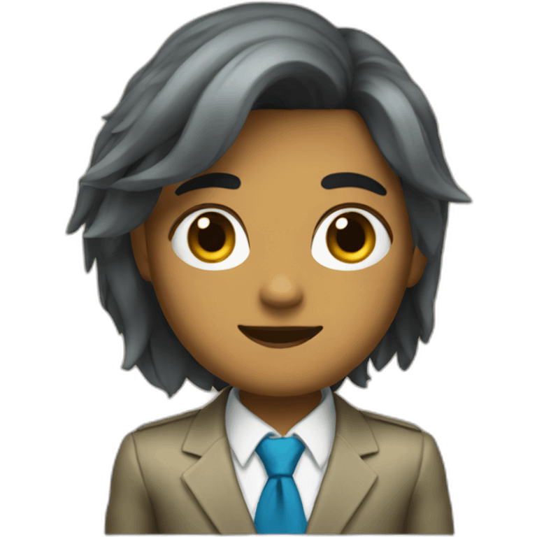 Zelda in a suit with a wig emoji