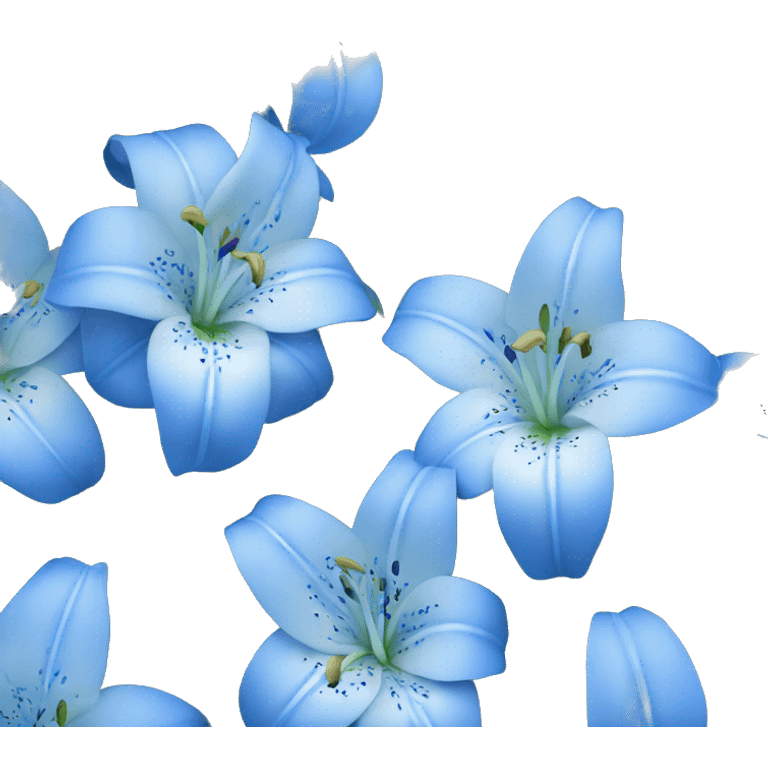 big group of blue liily flowers emoji