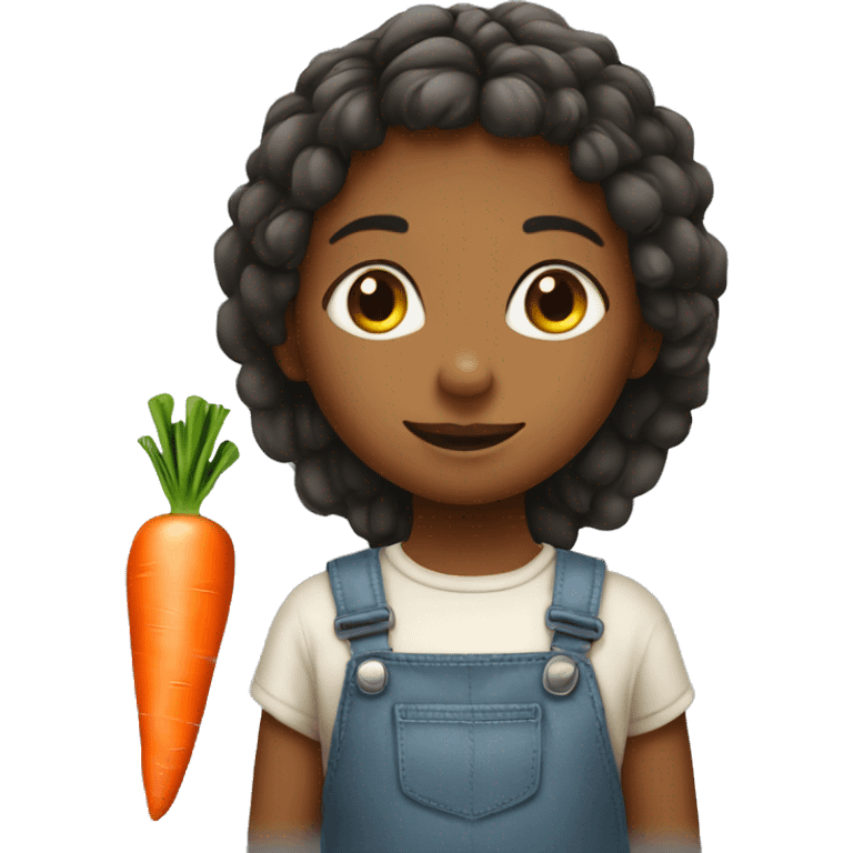 litte girl and carrot emoji