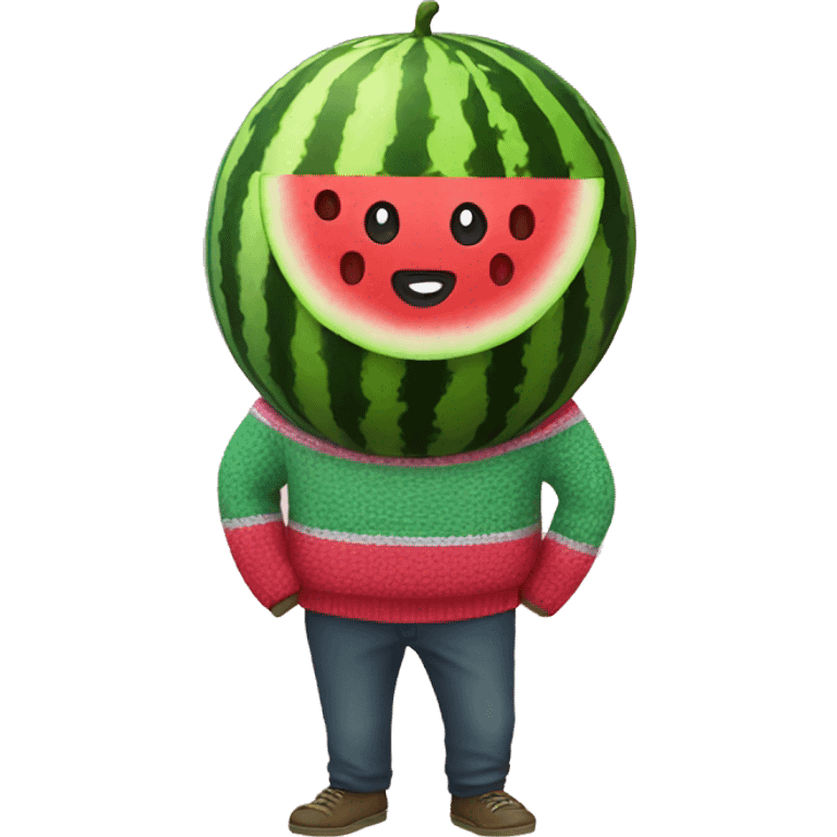 A watermelon wearing a sweater  emoji