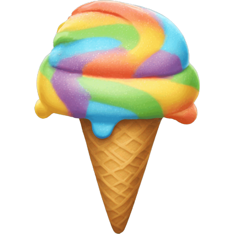 Rainbow ice cream emoji