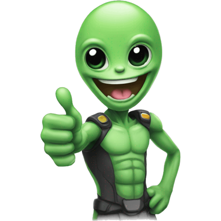 alien doing thumbs up emoji