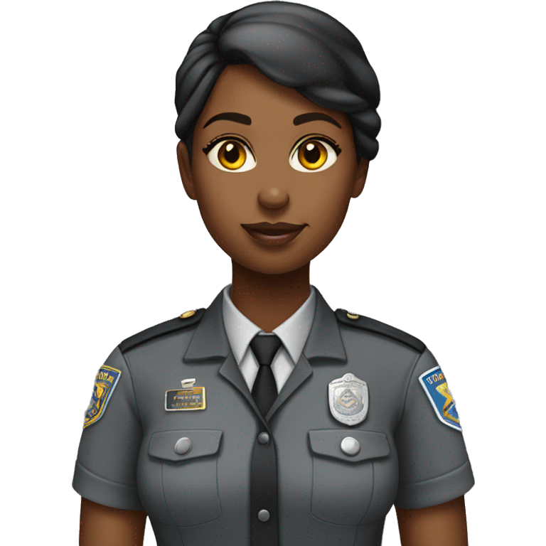 Black girl correction officer grey shirt no hat emoji