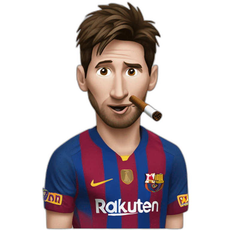 messi with a cigar in his mouth emoji