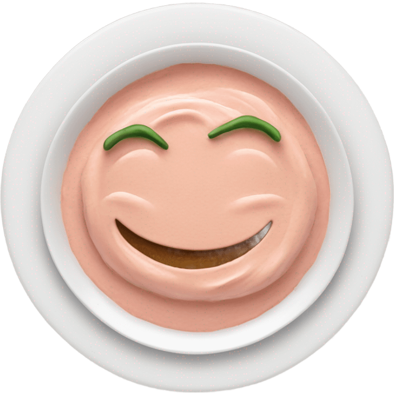 pink hummus in a white plate emoji