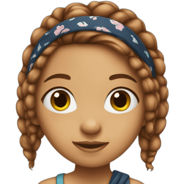 Girl with bandana in hair emoji