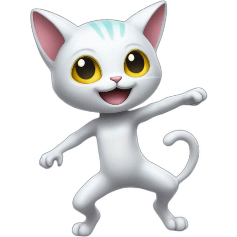 dancing-alien-bicolor-cat-with-pokemon-face emoji