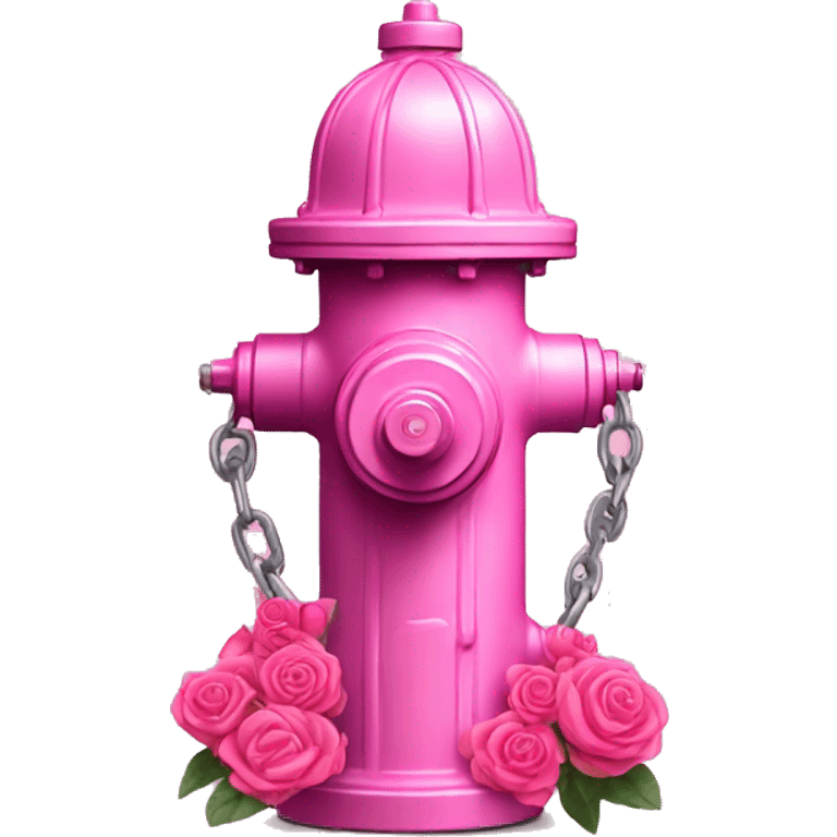 Pink fire hydrant with pink roses  emoji