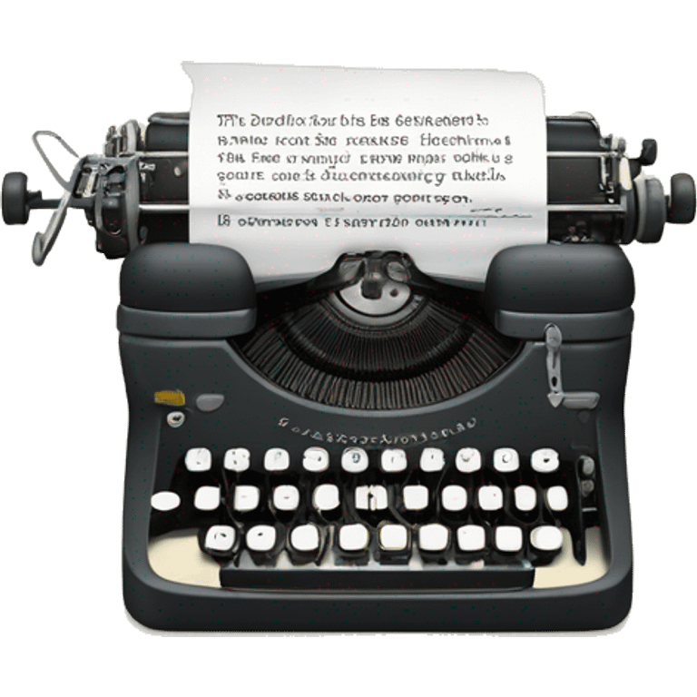 a typewriter with the paper saying “The tortured poet’s department” emoji