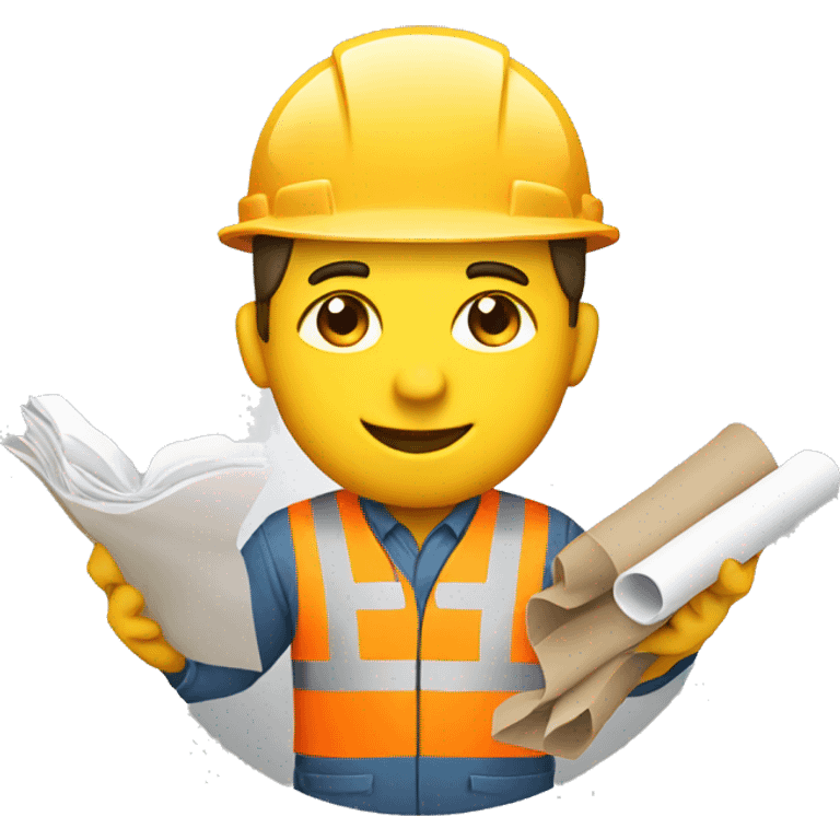 Construction worker holding plans emoji