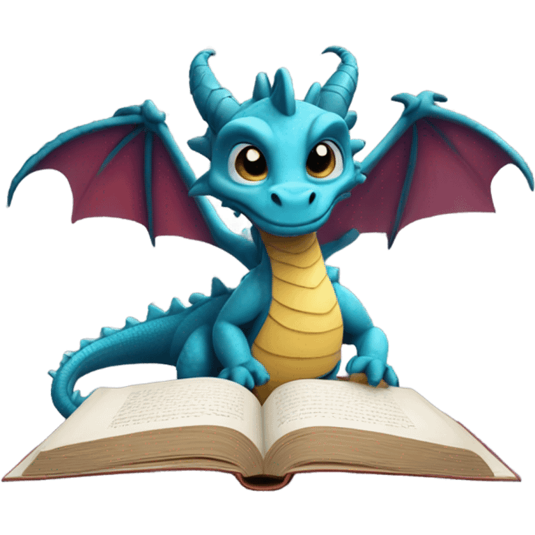 dragon with a book emoji