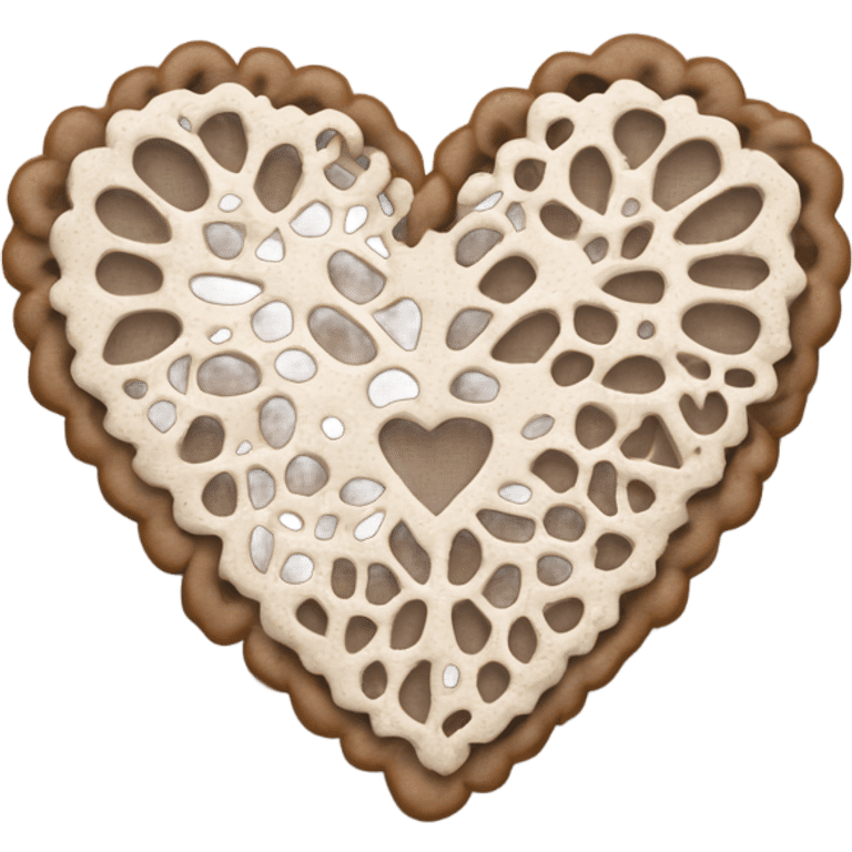 Pale brown lace heart emoji