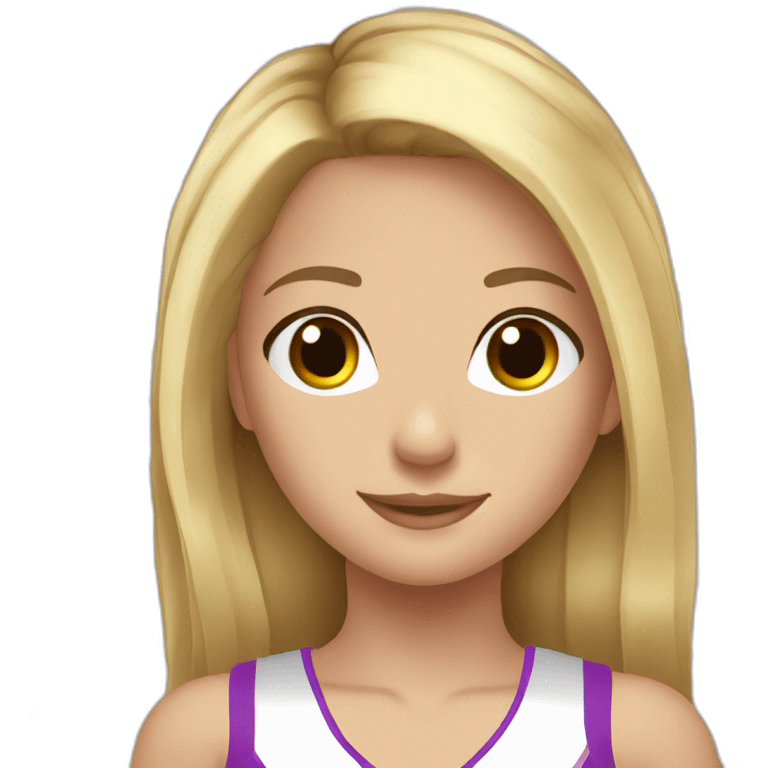 girl cheerleader blond hair brown eyes emoji