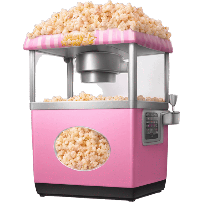 Realistic pink popcorn machine emoji