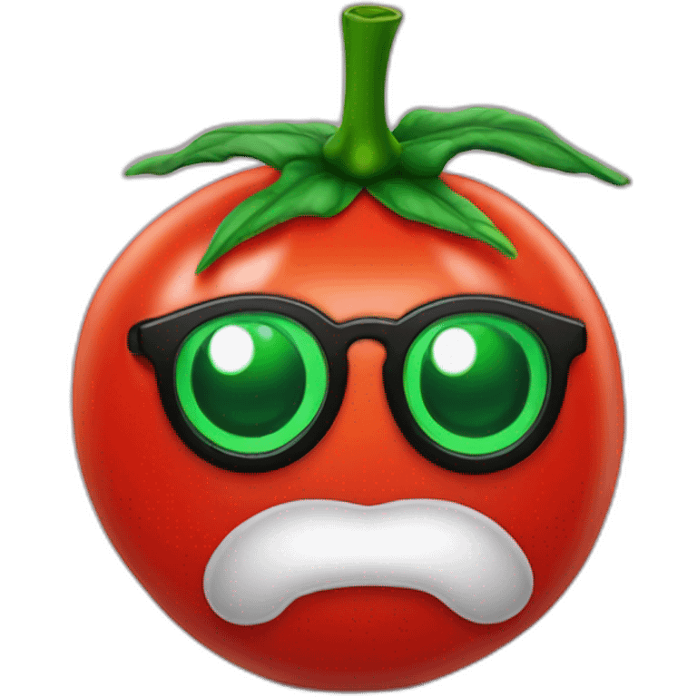 nerd tomato with a beanie hat and piercings emoji