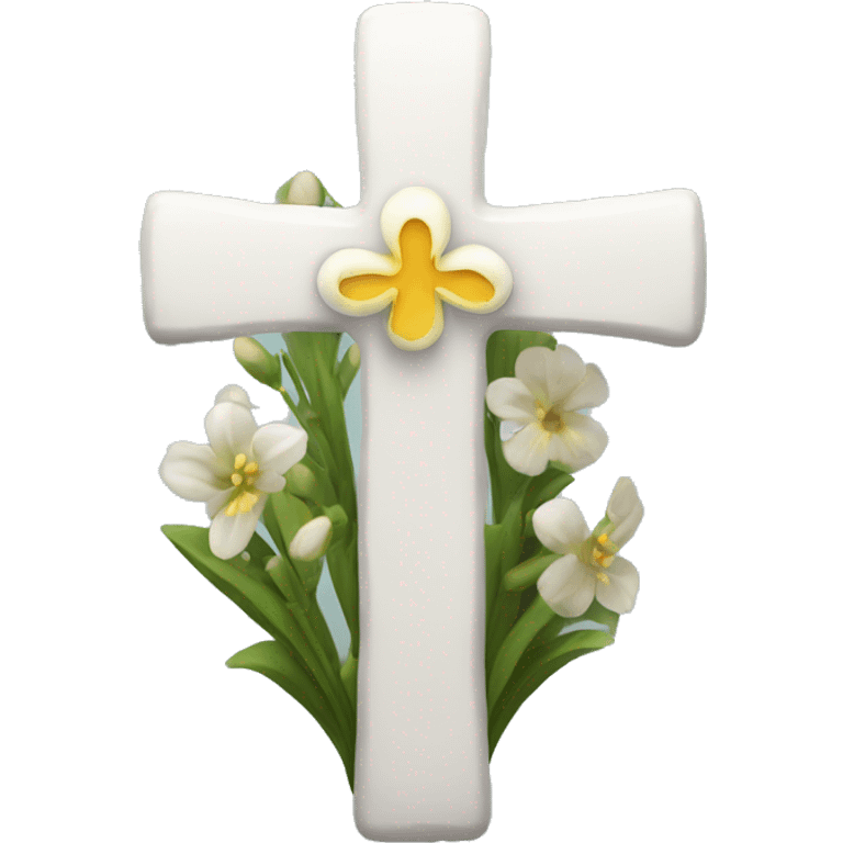 white-cross-with-flowers emoji