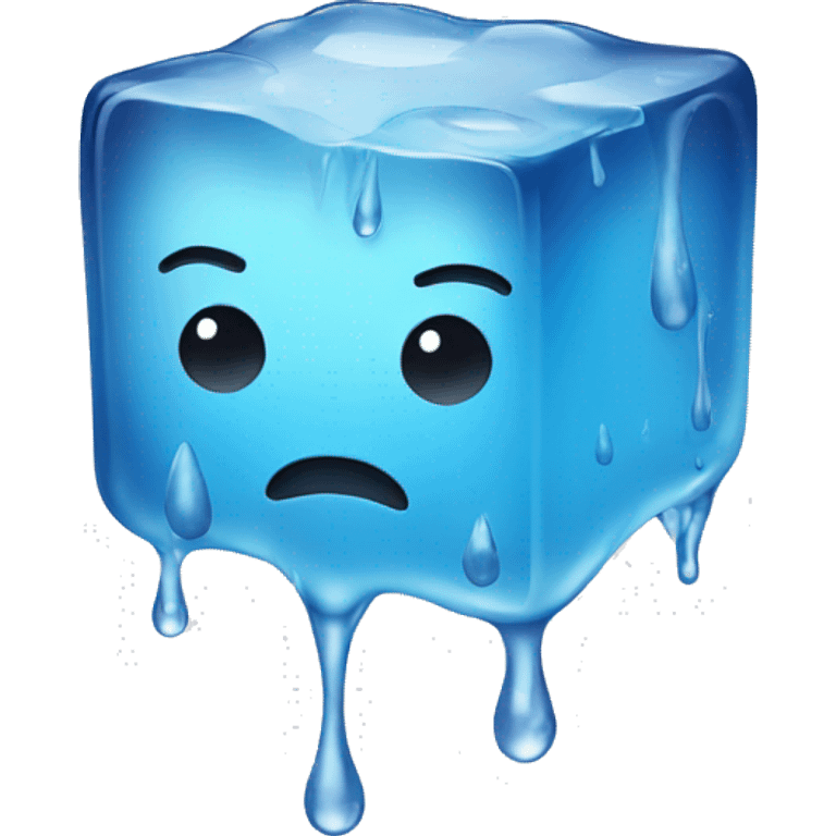 melting ice cube with water drop emoji