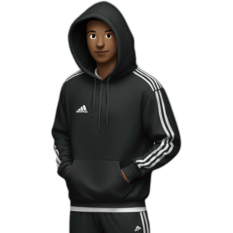 black colored adidas hoodie emoji