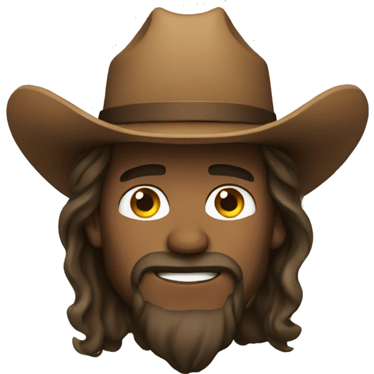 Cowboy with long hair  emoji