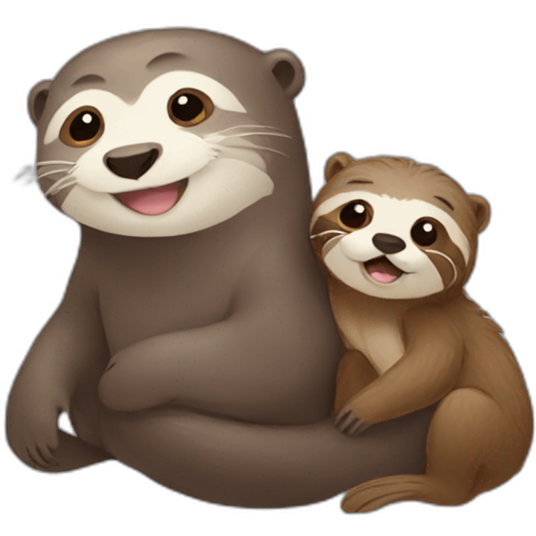 otter and sloth cute emoji