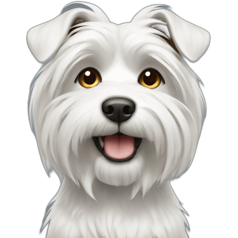 white and dark long hair terrier emoji