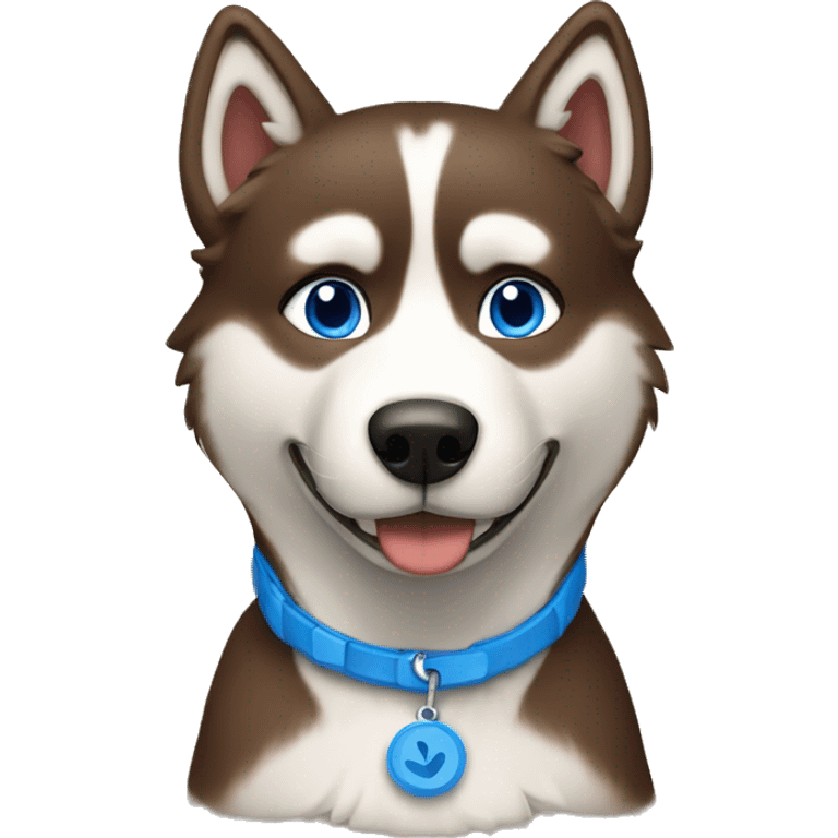 Brown husky with blue yes emoji