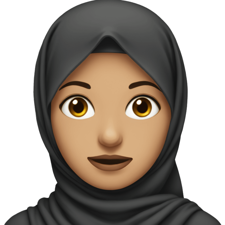 One woman wearing hijab with beating eyes emoji