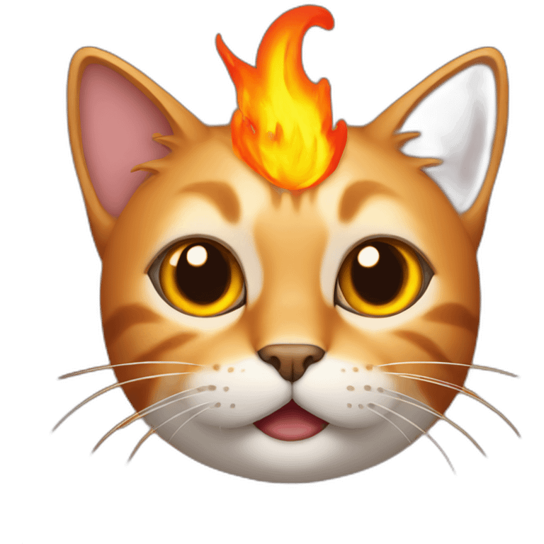 cat with fire on head emoji