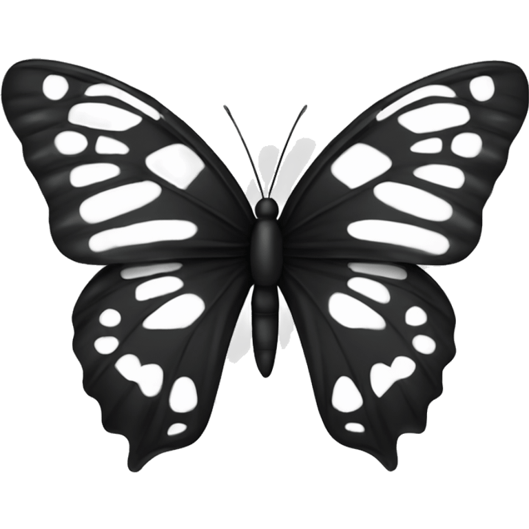 Mariposa color negro y blanco emoji