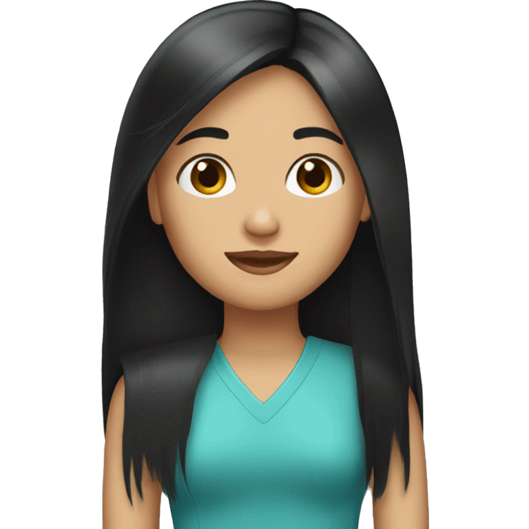 Girl with long black straight hair emoji