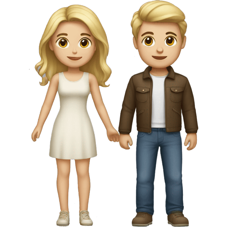 Brunette girl with blond boy emoji