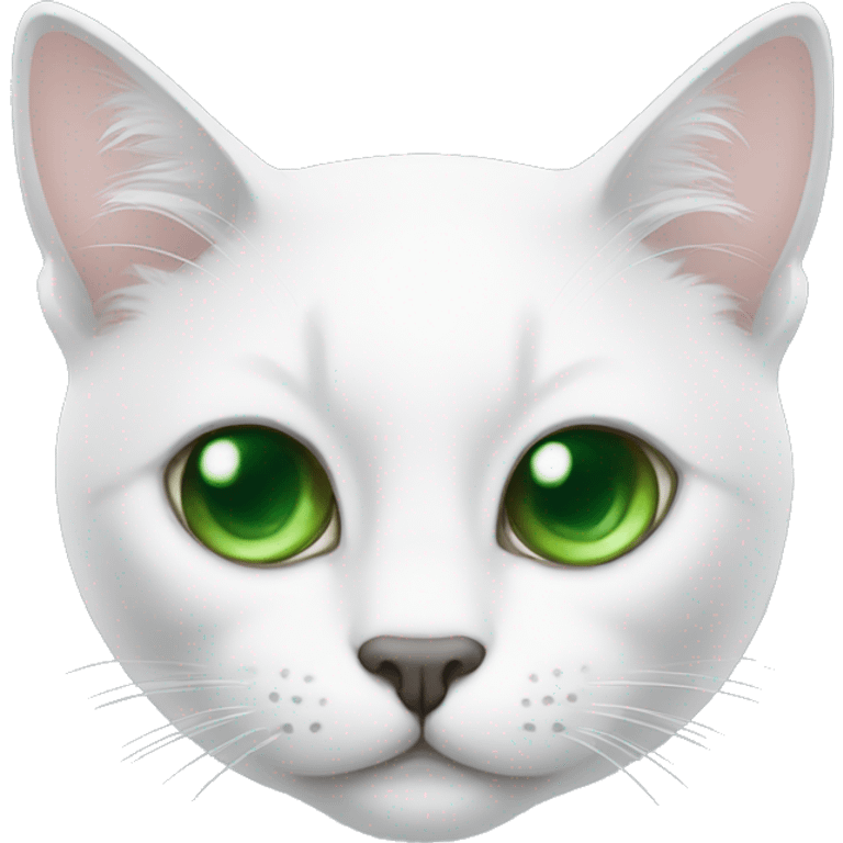 gato blanco con los ojos verdes emoji