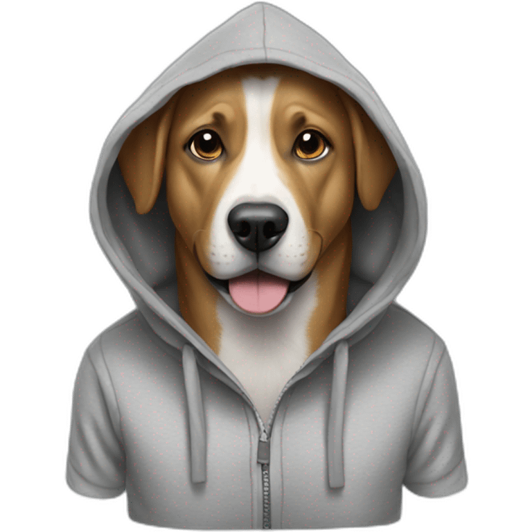 Dog wearing a hoodie emoji