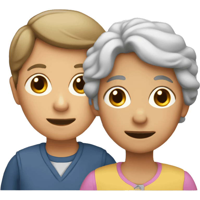 Grandma with a boy and girl emoji