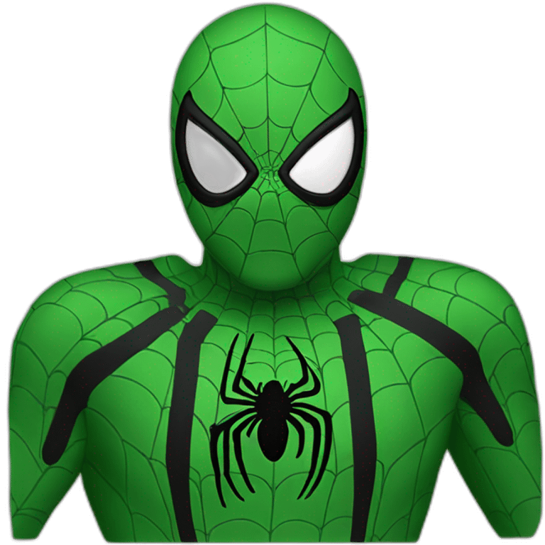 Man spider suit green emoji