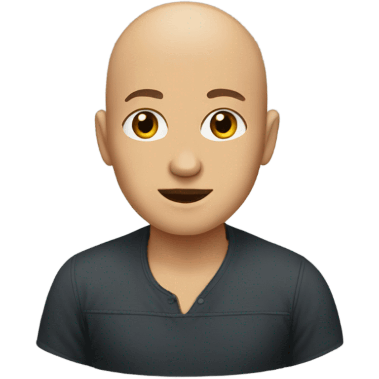 Me but bald emoji