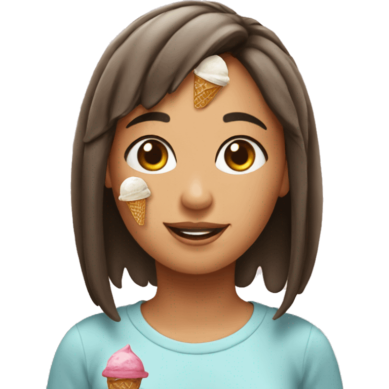 Ice cream on girls head emoji