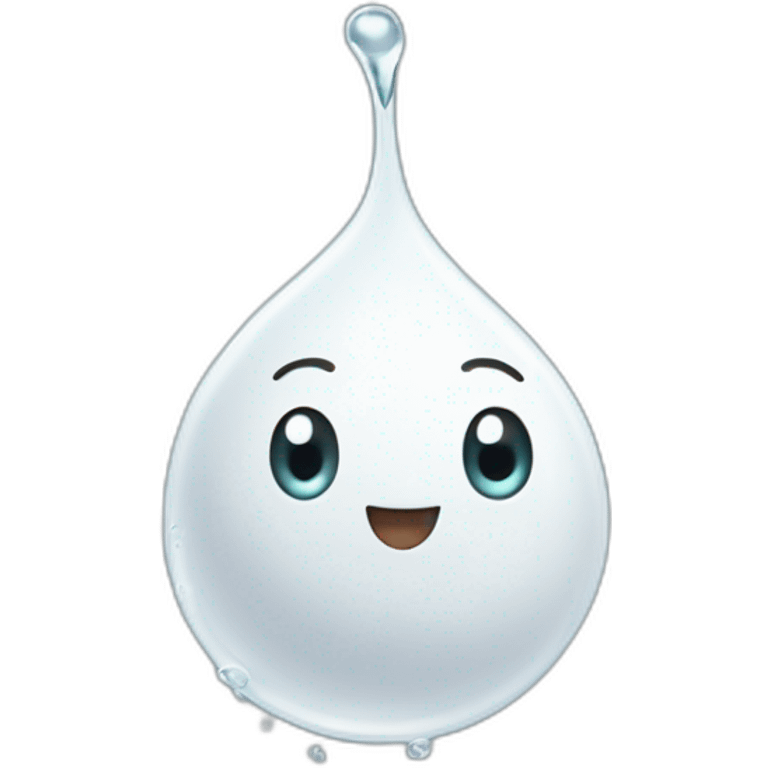 happy white droplet swimming, no water, only white liquid, with tail swimming  emoji