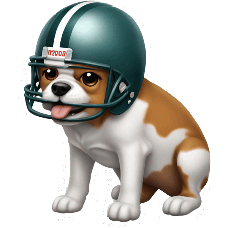 dog in crying longhorn with football helmet emoji