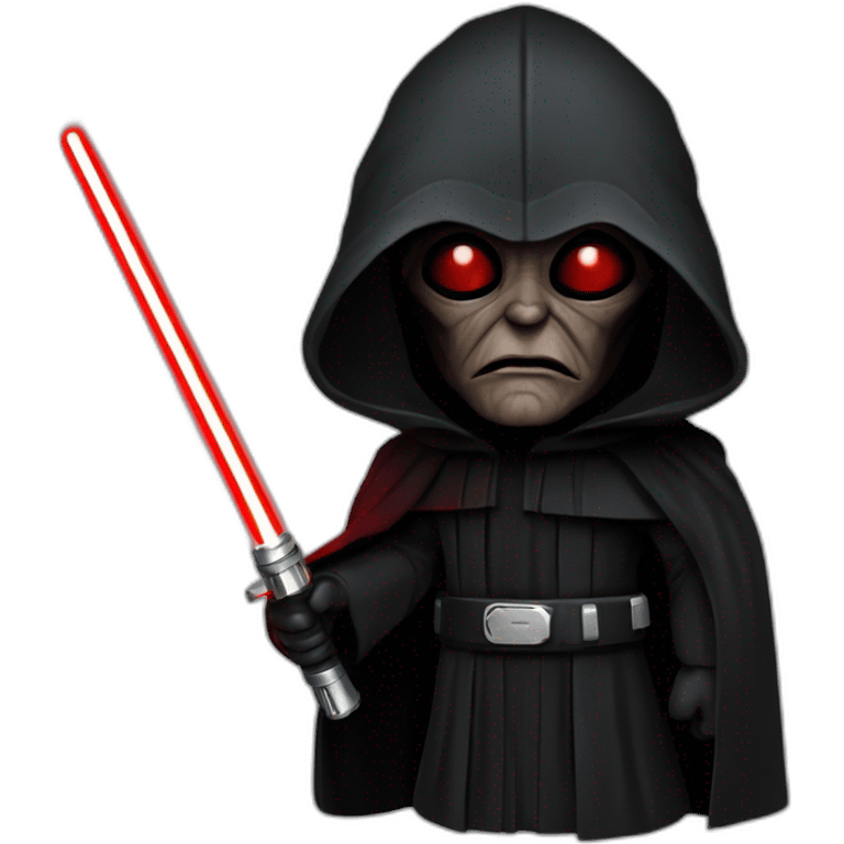 darth sidious black hood and red light saber emoji