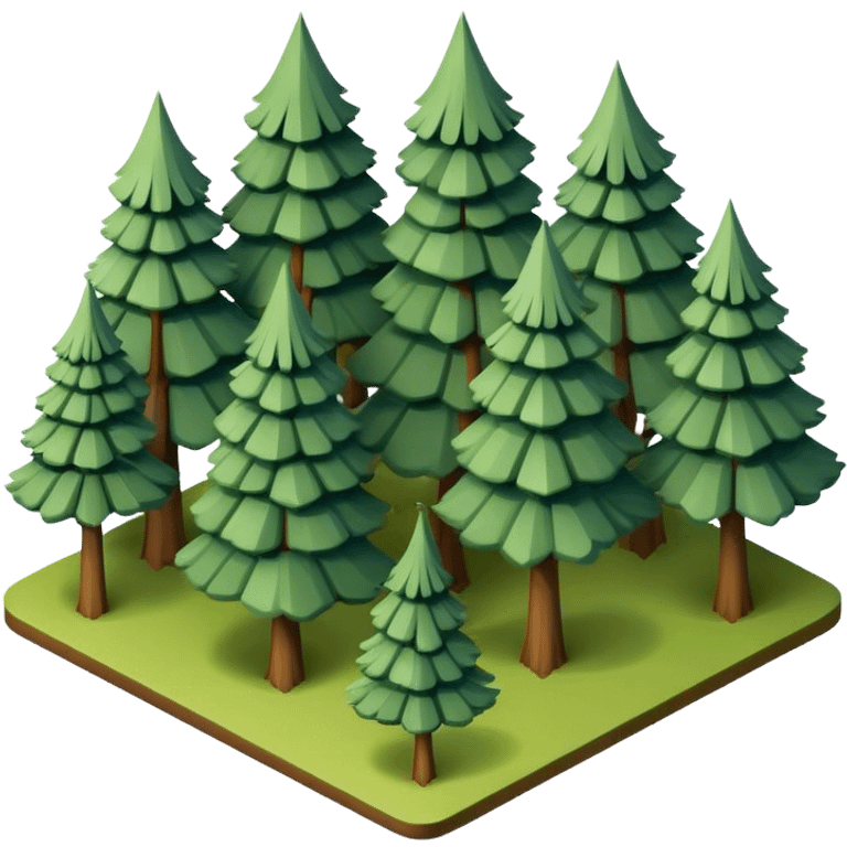 medieval isometric pine trees emoji