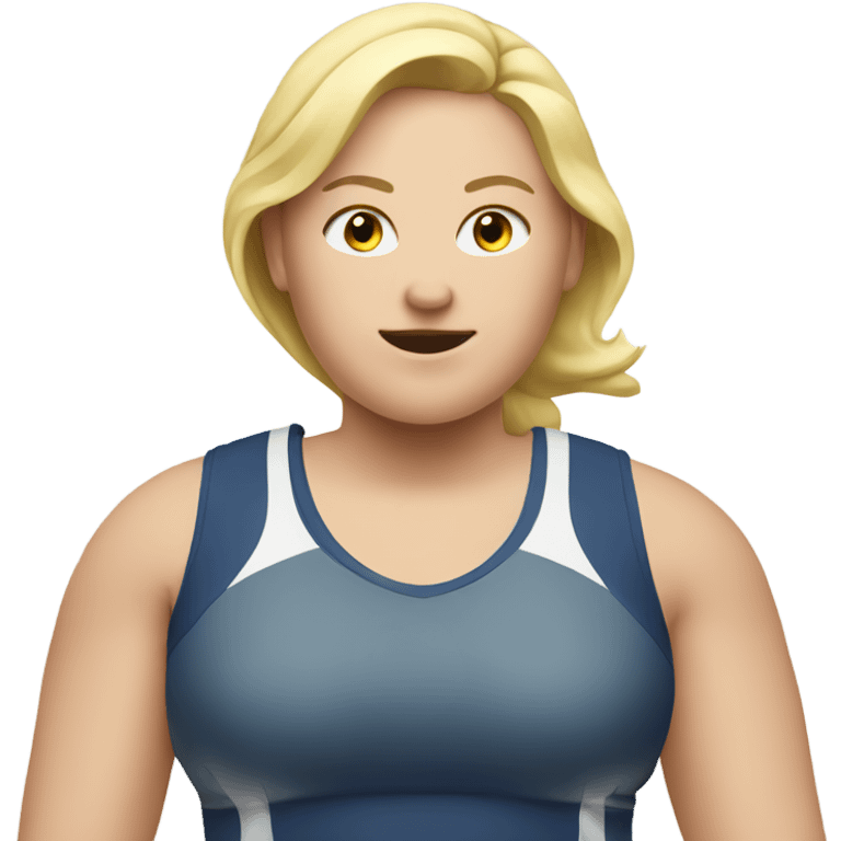 blond overweight lady doing sports emoji