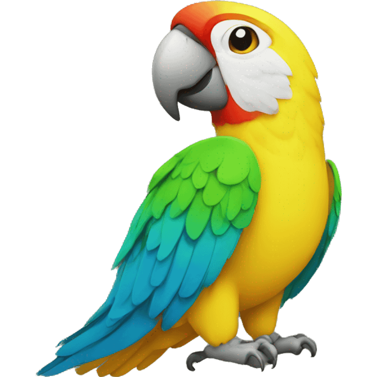 isolated colourful parrot, yellow face, profile emoji