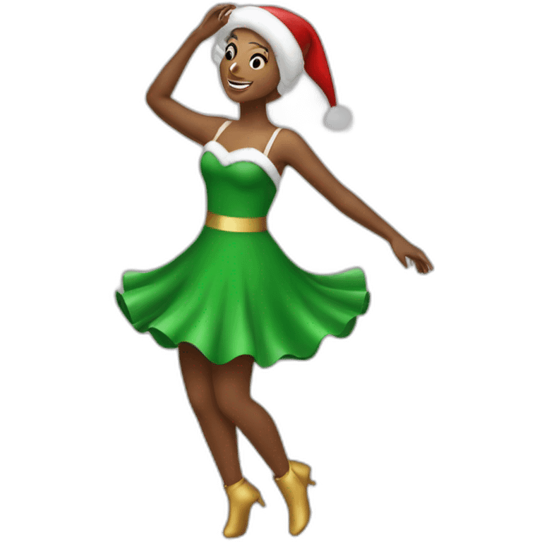 full body dancing christmas girl emoji