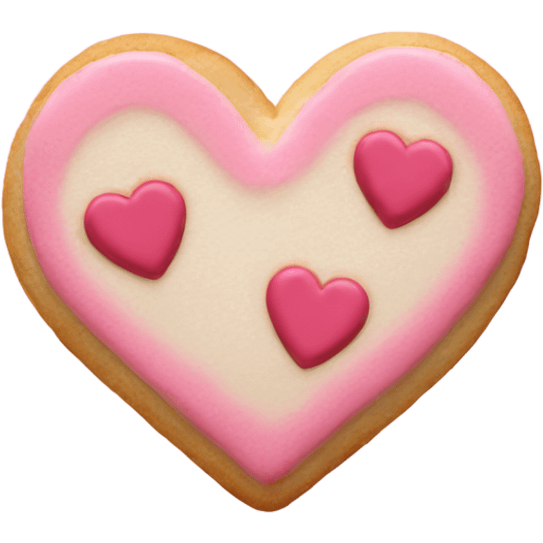 Pink heart sugar cookie emoji