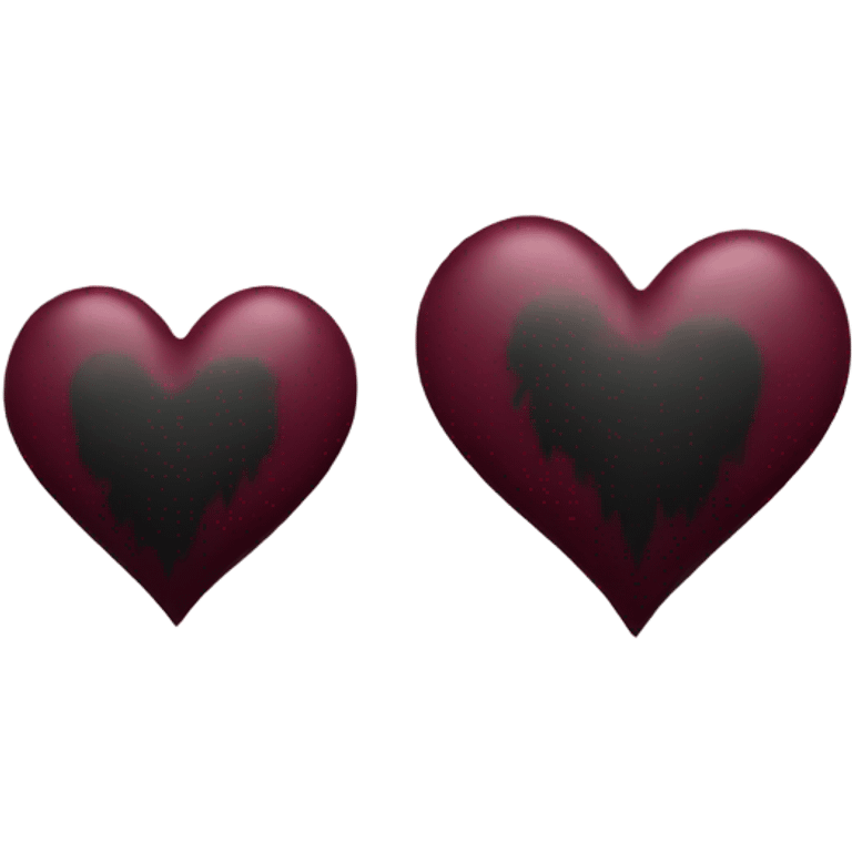 black and burgundy gothic heart emoji