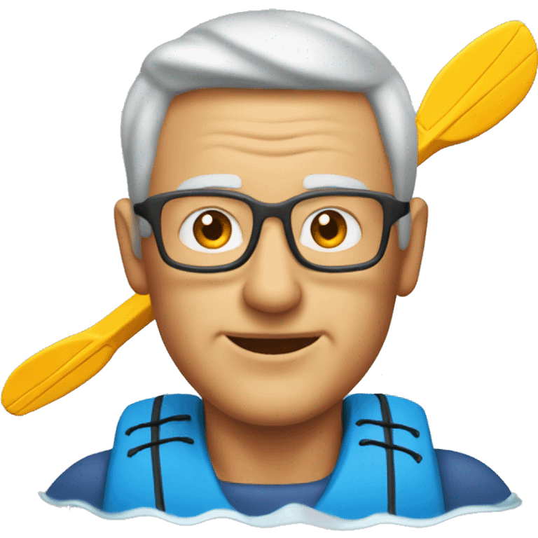 Man aged 50 in a kayak emoji