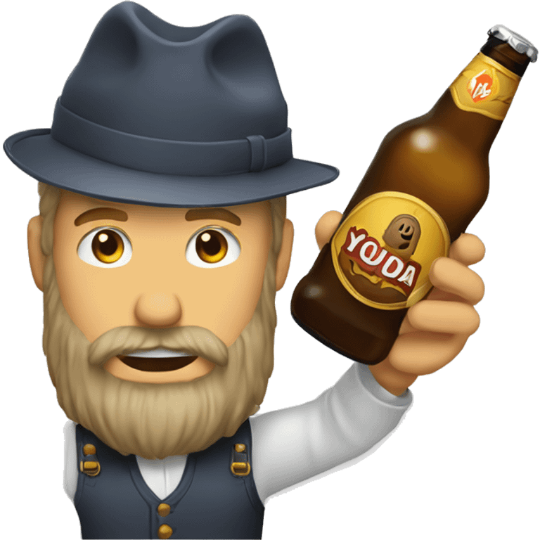 Youda bois une bière  emoji