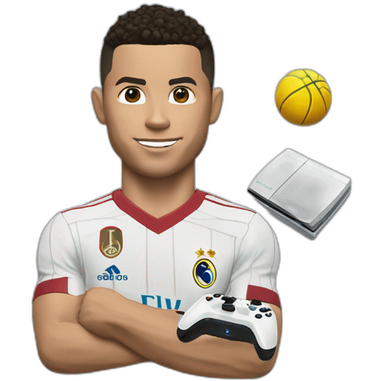 Ronaldo joue avec une ps5 emoji